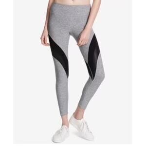 Women's Large NWT Calvin Klein Performance Wicking Gray Leggings Athleisure